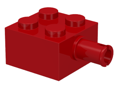 Кубік модифікований 2 x 2 зі штифтом та без отвору для осі червоний LEGO Кубік модифікований 2 x 2 зі штифтом та без отвору для осі