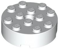 Кубік круглий 4 х 4 з отвором білий LEGO Кубік круглий 4 х 4 з отвором