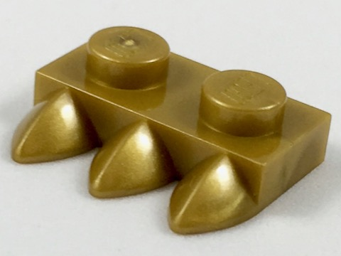 Пластинка модифікована 1 x 2 з 3 зубами (кігтями)