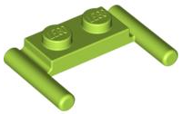 Пластинка модифікована 1 х 2 з ручками - плоскі кінці, низьке кріплення