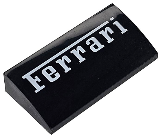 Схил, вигнутий 2 x 4 x 2/3 з нижніми трубами з білим візерунком «Ferrari»